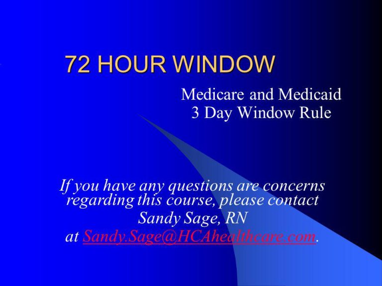 What Is The 72 Hour Rule For Medicare?