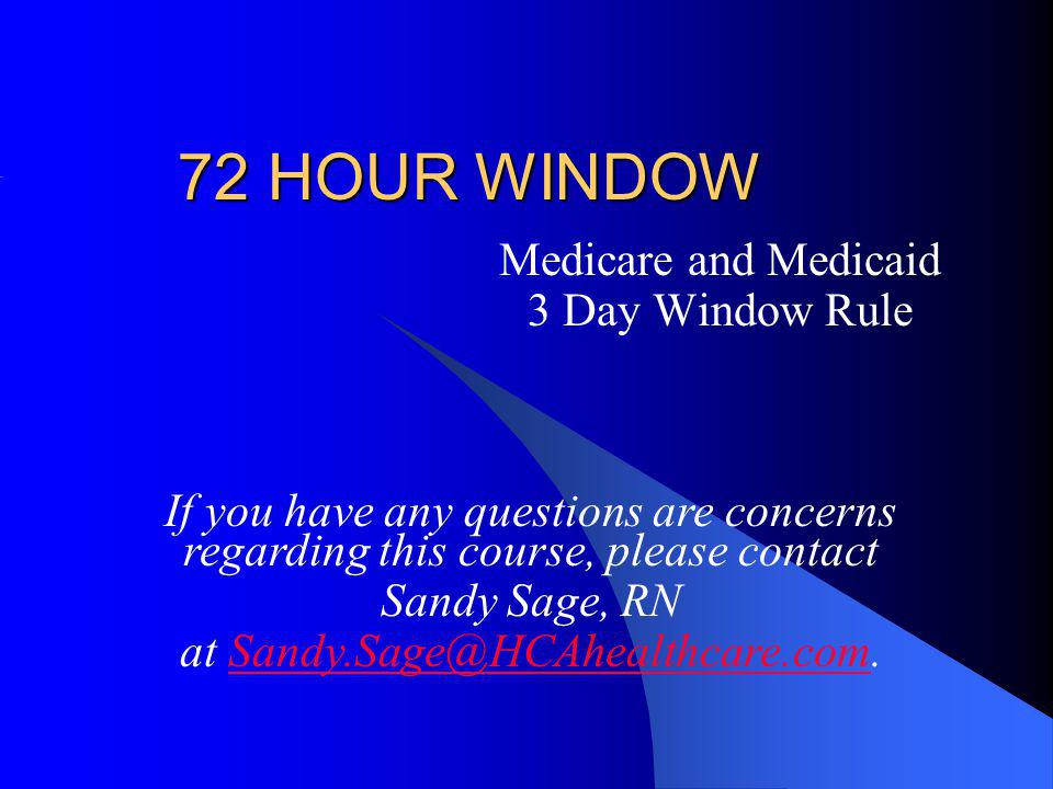 What is the 72 Hour Rule for Medicare?